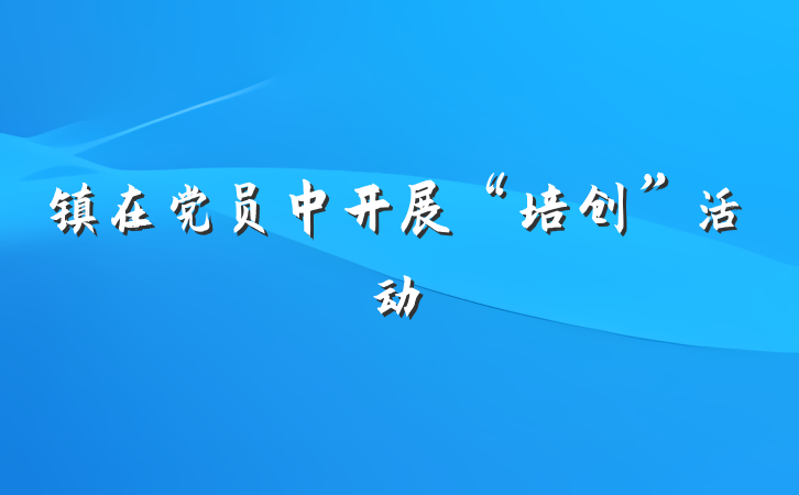 镇在党员中开展“培创”活动