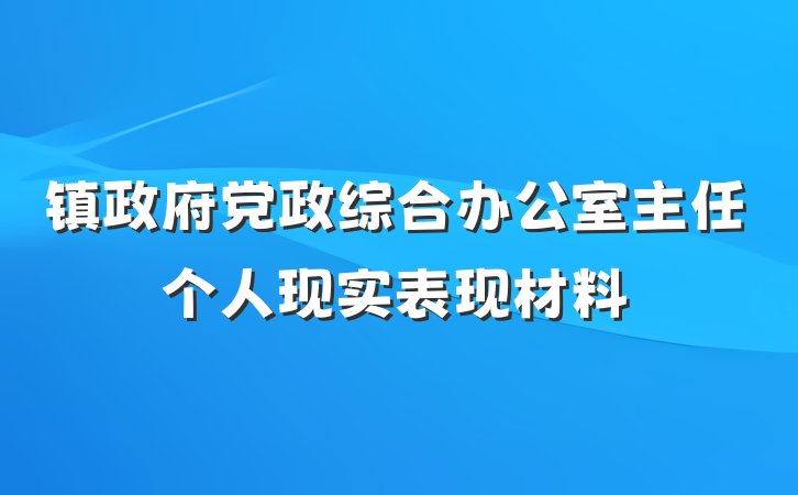 镇政府党政综合办公室主任个人现实表现材料