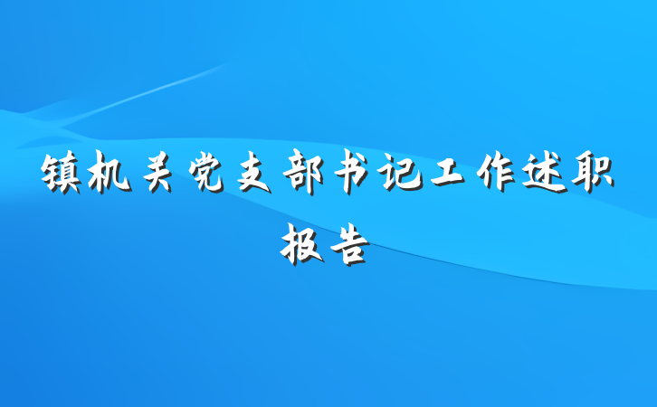 镇机关党支部书记工作述职报告