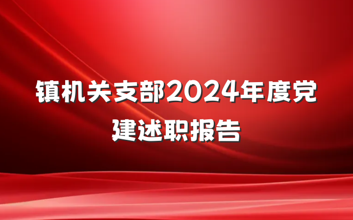 镇机关支部2024年度党建述职报告