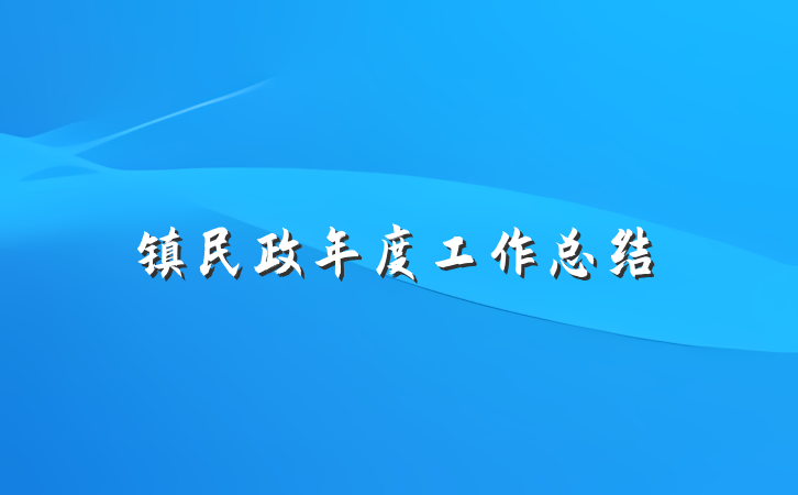 镇民政年度工作总结