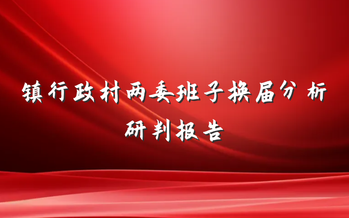 镇行政村两委班子换届分析研判报告