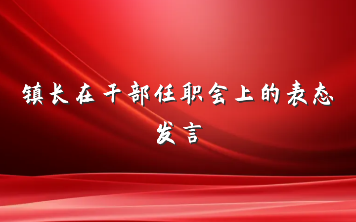 镇长在干部任职会上的表态发言