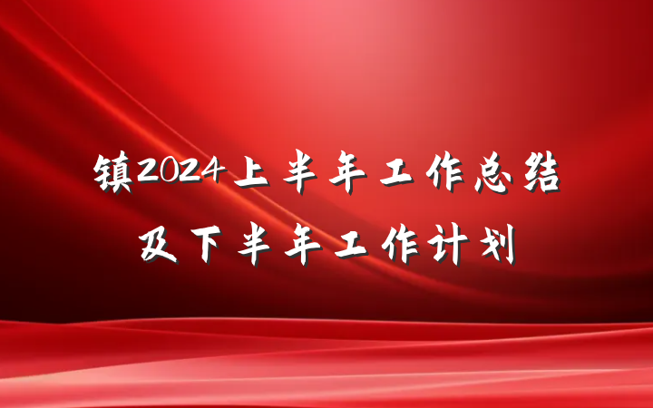 镇2024上半年工作总结及下半年工作计划