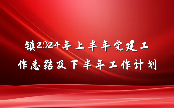 镇2024年上半年党建工作总结及下半年工作计划