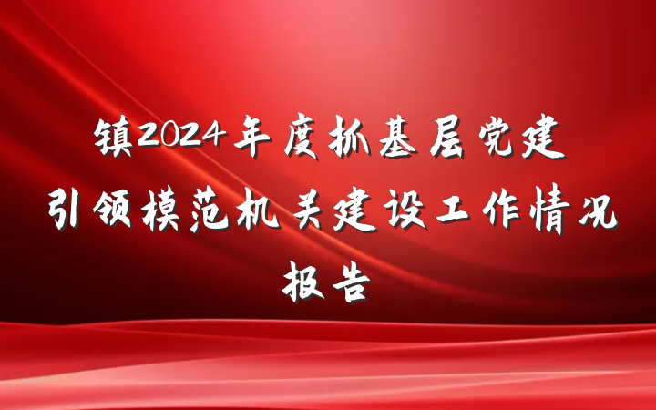 镇2024年度抓基层党建引领模范机关建设工作情况报告