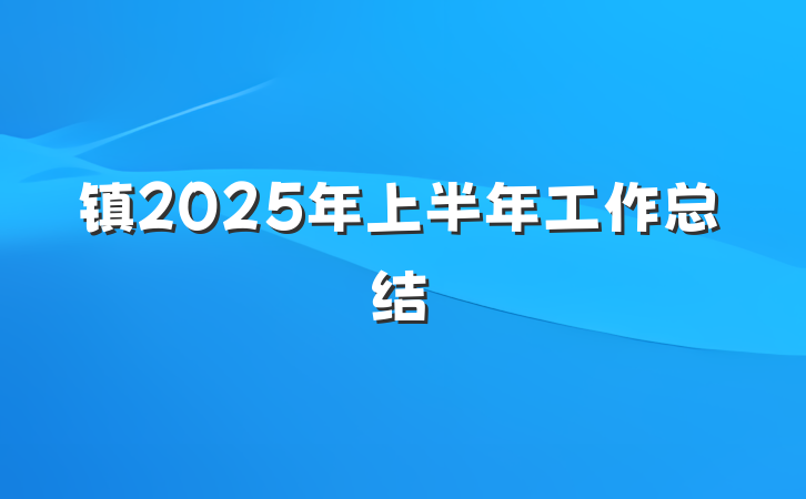 镇2025年上半年工作总结