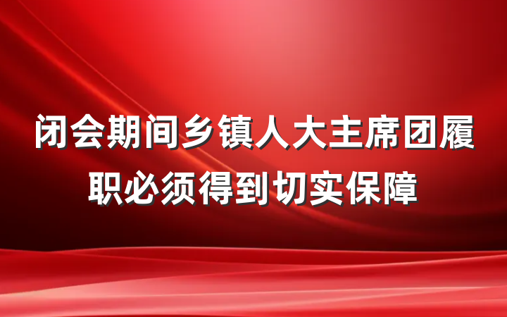 闭会期间乡镇人大主席团履职必须得到切实保障