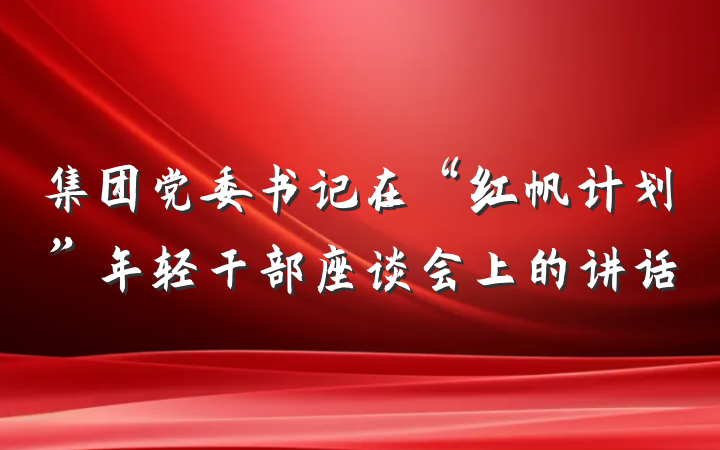 集团党委书记在“红帆计划”年轻干部座谈会上的讲话