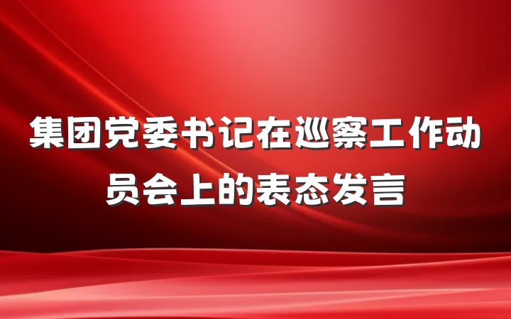集团党委书记在巡察工作动员会上的表态发言