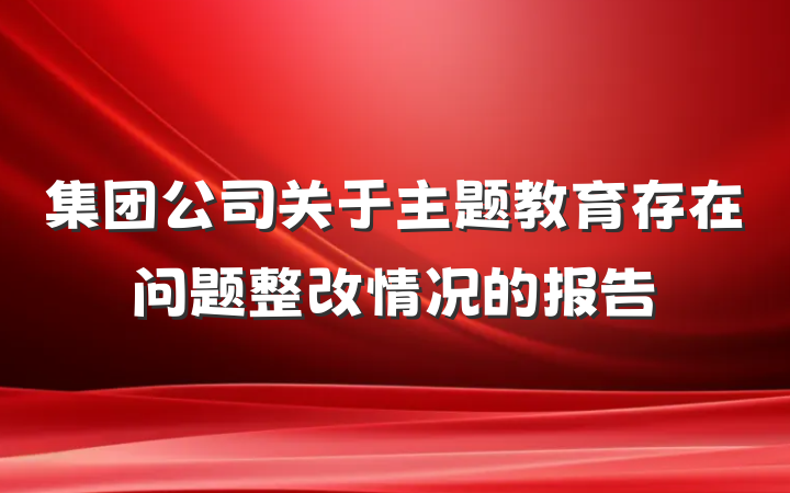 集团公司关于主题教育存在问题整改情况的报告
