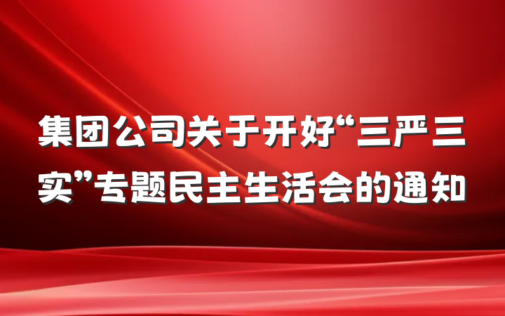 集团公司关于开好“三严三实”专题民主生活会的通知