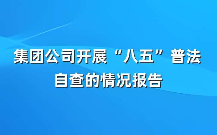 集团公司开展“八五”普法自查的情况报告