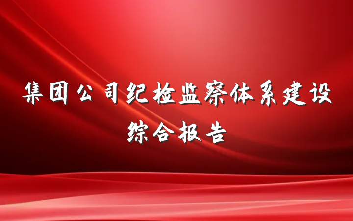 集团公司纪检监察体系建设综合报告