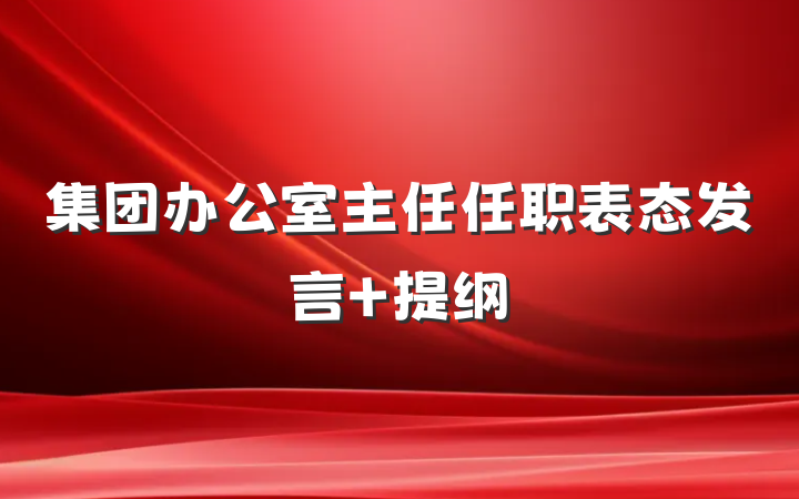 集团办公室主任任职表态发言 提纲
