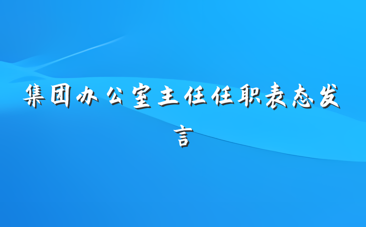 集团办公室主任任职表态发言