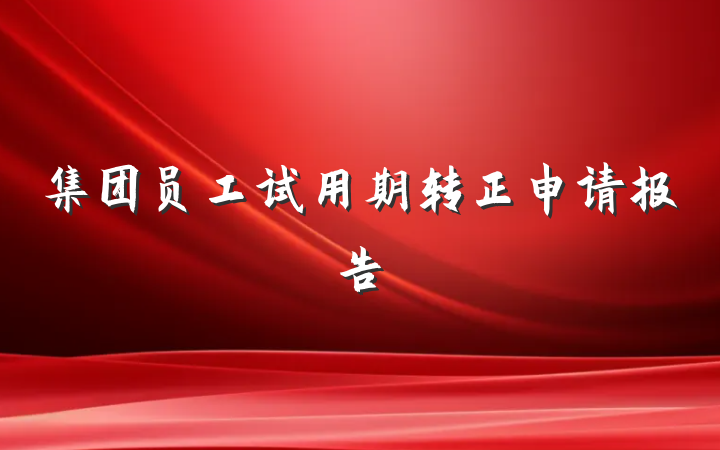 集团员工试用期转正申请报告