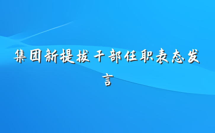 集团新提拔干部任职表态发言