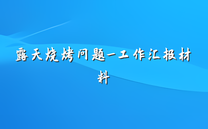 露天烧烤问题_工作汇报材料