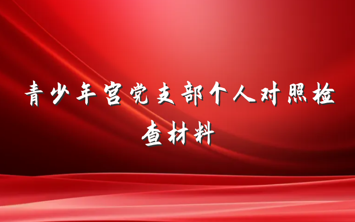青少年宫党支部个人对照检查材料