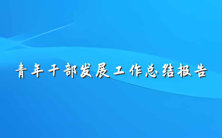 青年干部发展工作总结报告