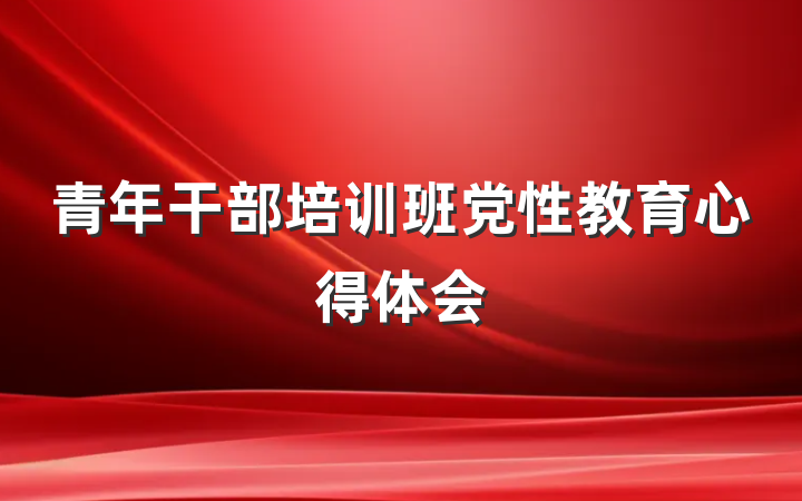 青年干部培训班党性教育心得体会