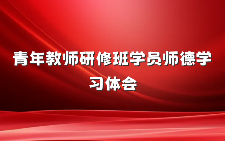 青年教师研修班学员师德学习体会