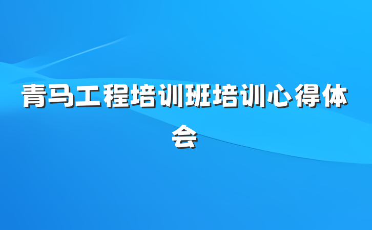 青马工程培训班培训心得体会