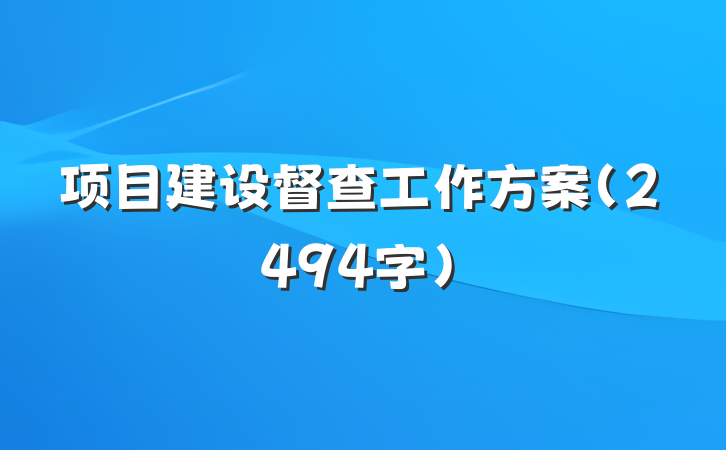 项目建设督查工作方案（2494字）