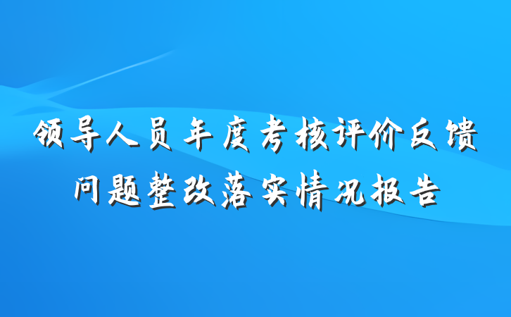 领导人员年度考核评价反馈问题整改落实情况报告