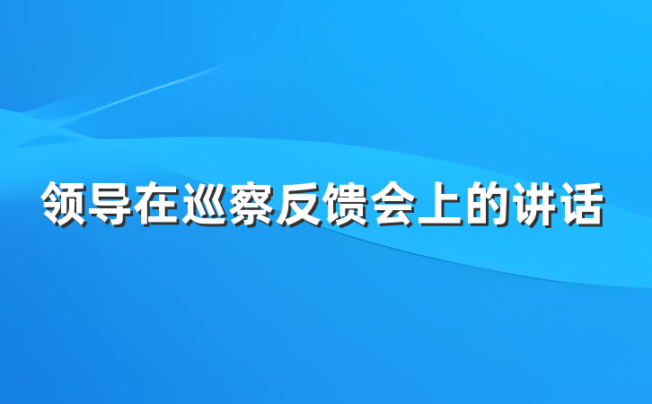领导在巡察反馈会上的讲话