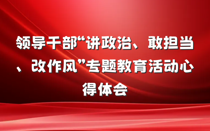领导干部“讲政治、敢担当、改作风”专题教育活动心得体会