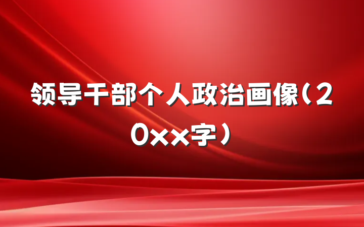 领导干部个人政治画像（20xx字）