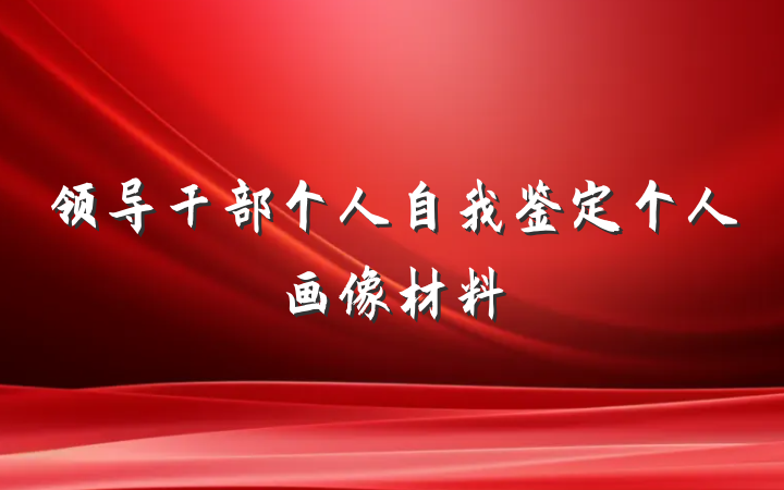 领导干部个人自我鉴定个人画像材料