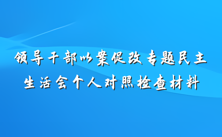 领导干部以案促改专题民主生活会个人对照检查材料