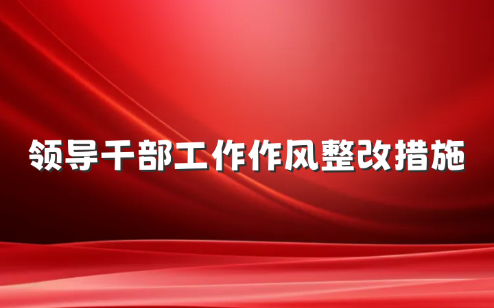 领导干部工作作风整改措施