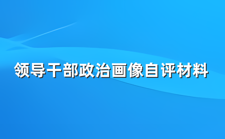 领导干部政治画像自评材料