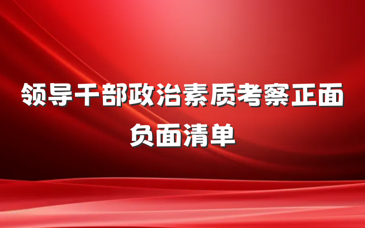 领导干部政治素质考察正面负面清单