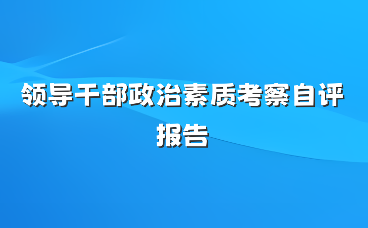 领导干部政治素质考察自评报告