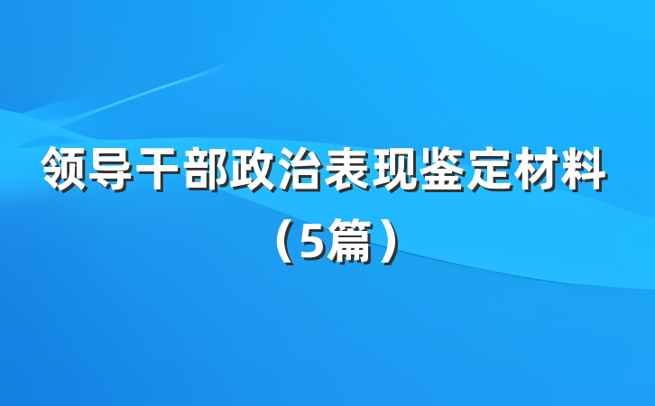 领导干部政治表现鉴定材料（5篇）