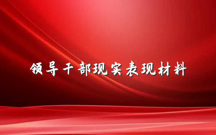 领导干部现实表现材料