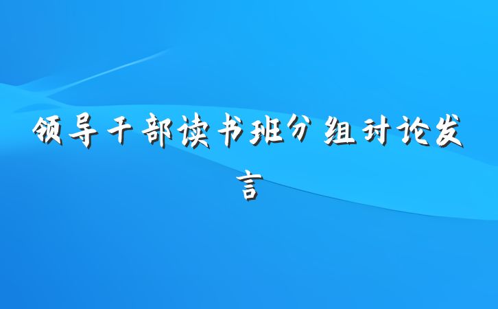 领导干部读书班分组讨论发言