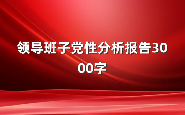 领导班子党性分析报告3000字