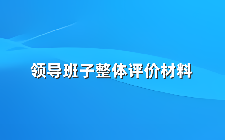 领导班子整体评价材料