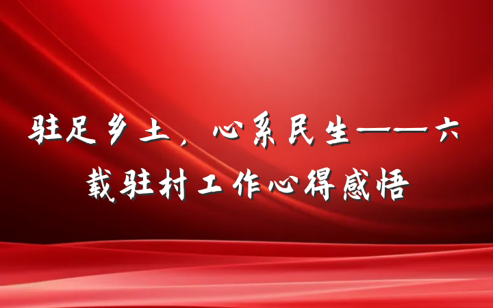 驻足乡土，心系民生——六载驻村工作心得感悟