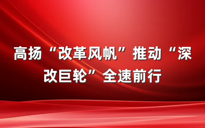 高扬“改革风帆”推动“深改巨轮”全速前行