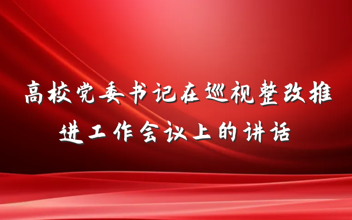 高校党委书记在巡视整改推进工作会议上的讲话