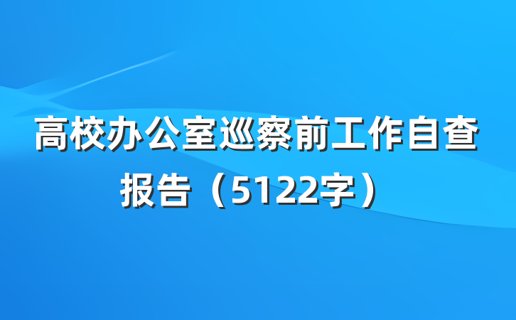 高校办公室巡察前工作自查报告（5122字）