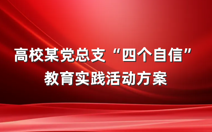 高校某党总支“四个自信”教育实践活动方案