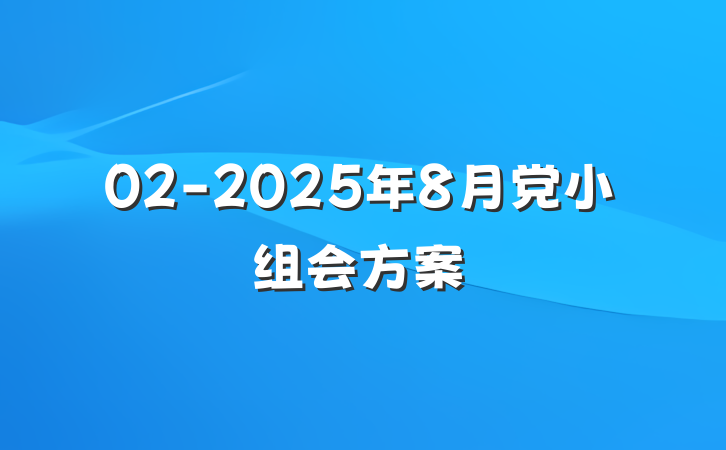 02-2025年8月党小组会方案